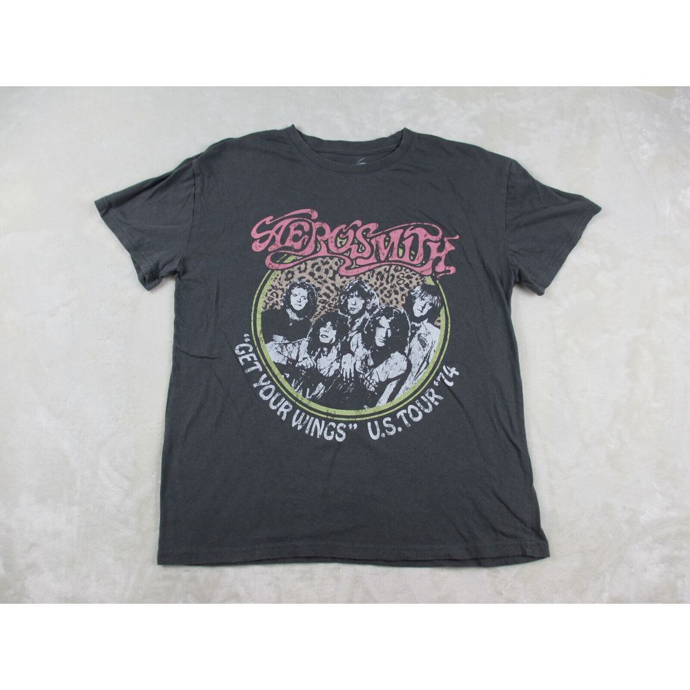 Aerosmith Shirt Womens Large Gray Get Your Wings Concert Pop Rock Music Ladies* - Picture 1 of 10